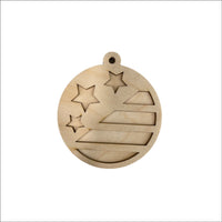 America 3D Laser Cut Ornament Door Sign – Baltic Birch Wood Craft Supplies | DIY Wood Ornament Kit US2 - The Wood Shape Store