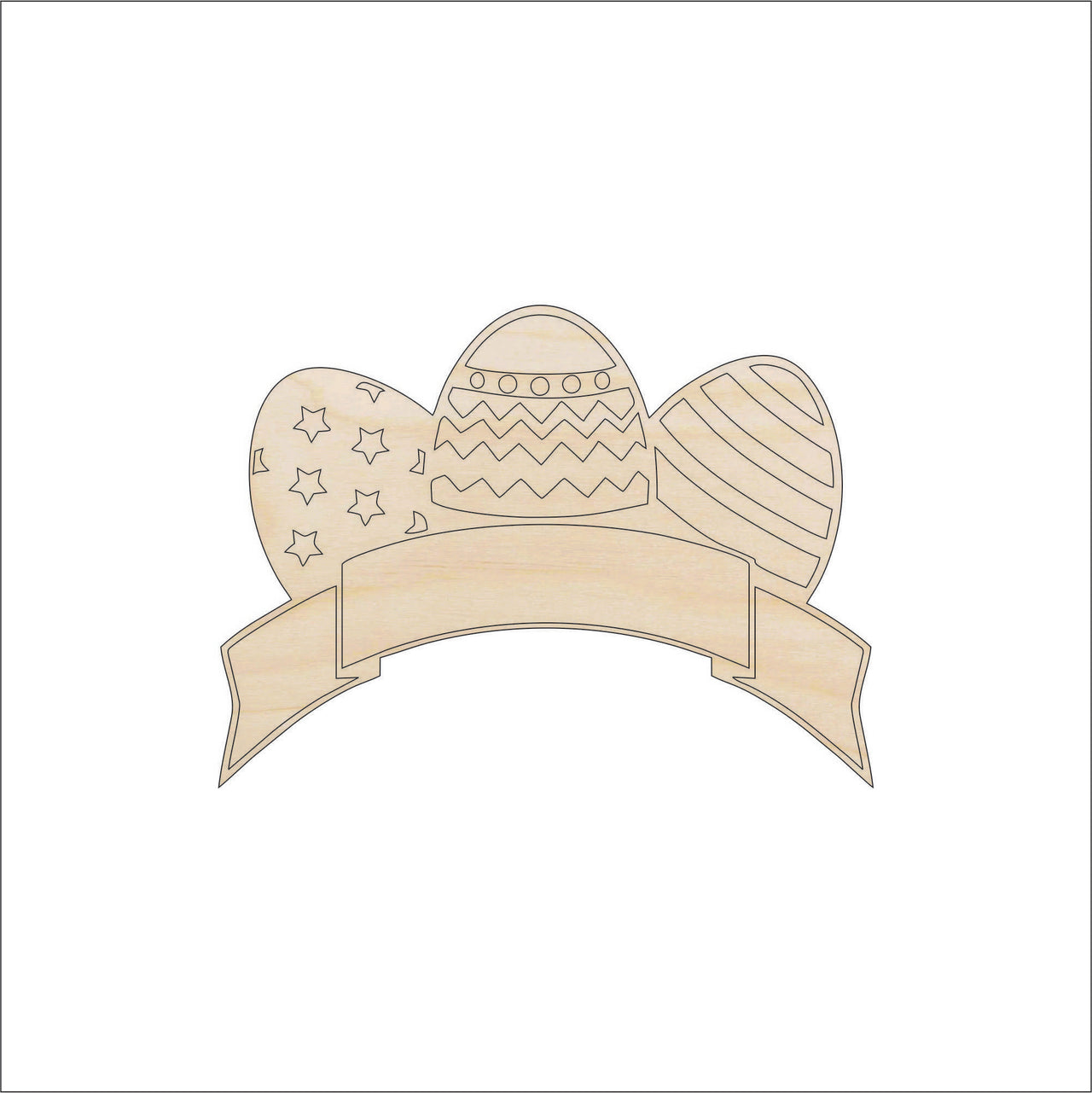 Easter Egg Wood Craft Shape - Laser Cut Baltic Birch Unfinished DIY Wood Art Supplies ESR24 - The Wood Shape Store