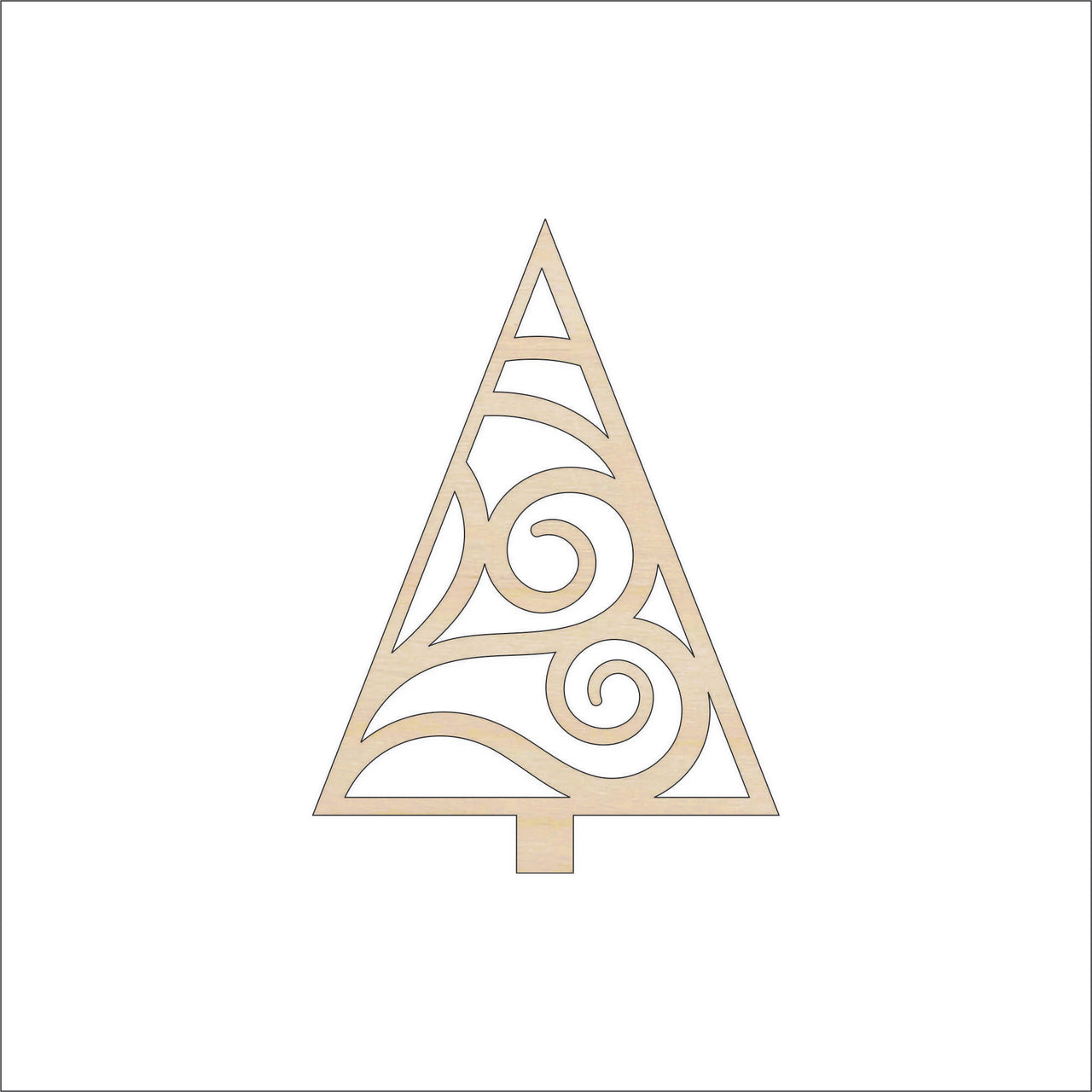 Tree Wood Craft Shape - Laser Cut Baltic Birch Unfinished DIY Wood Art Supplies TRE130 - The Wood Shape Store