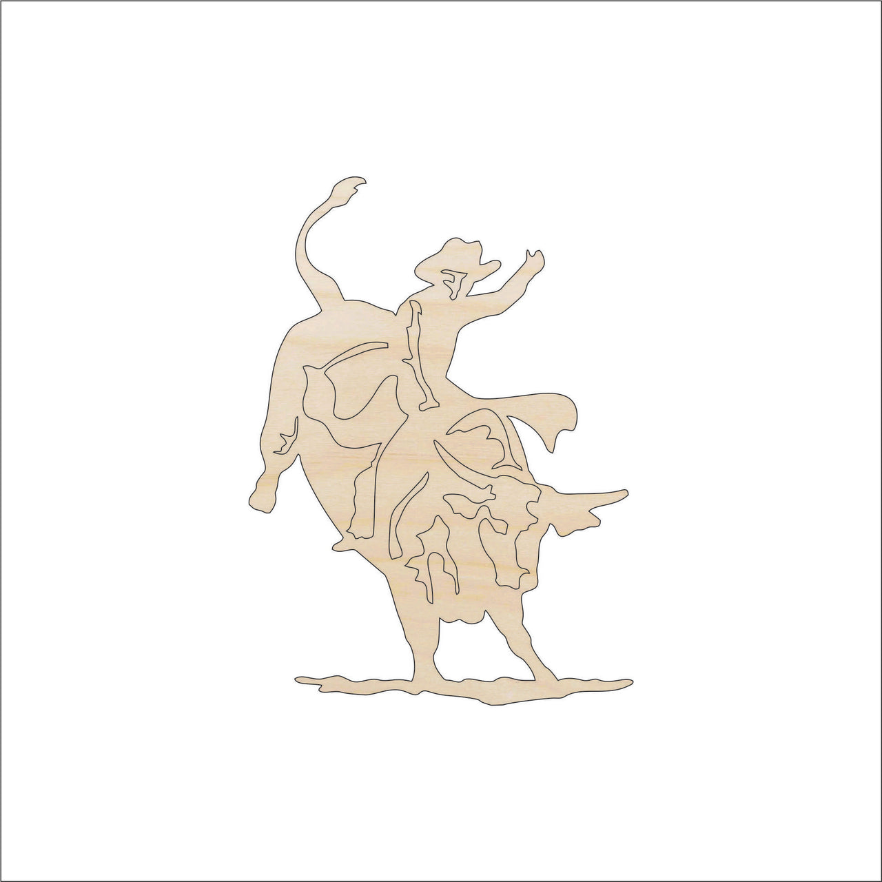 Cowboy Wood Craft Shape - Laser Cut Baltic Birch Unfinished DIY Wood Art Supplies COW8 - The Wood Shape Store