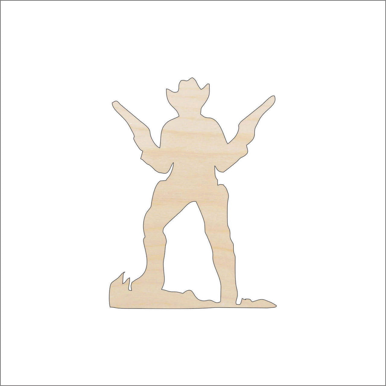 Cowboy Wood Craft Shape - Laser Cut Baltic Birch Unfinished DIY Wood Art Supplies PPL167 - The Wood Shape Store