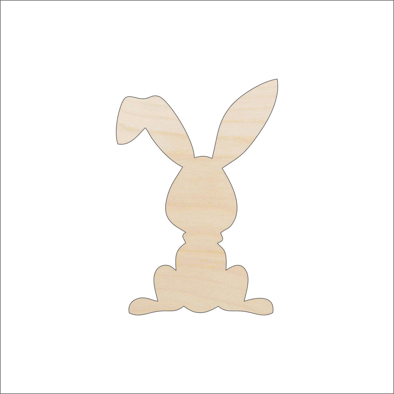 Bunny - Wood Craft Shape - Laser Cut Baltic Birch Unfinished DIY Wood Art Supplies BNY24 - The Wood Shape Store