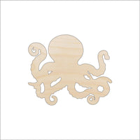 Octopus Wood Craft Shape - Laser Cut Baltic Birch Unfinished DIY Wood Art Supplies SEA5 - The Wood Shape Store