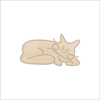 Cat Wood Craft Shape - Laser Cut Baltic Birch Unfinished DIY Wood Art Supplies CAT55 - The Wood Shape Store