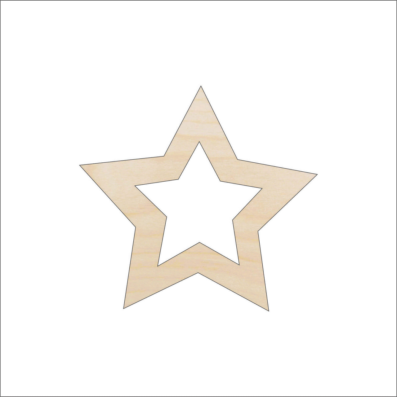 Star Wood Craft Shape - Laser Cut Baltic Birch Unfinished DIY Wood Art Supplies SKY54 - The Wood Shape Store