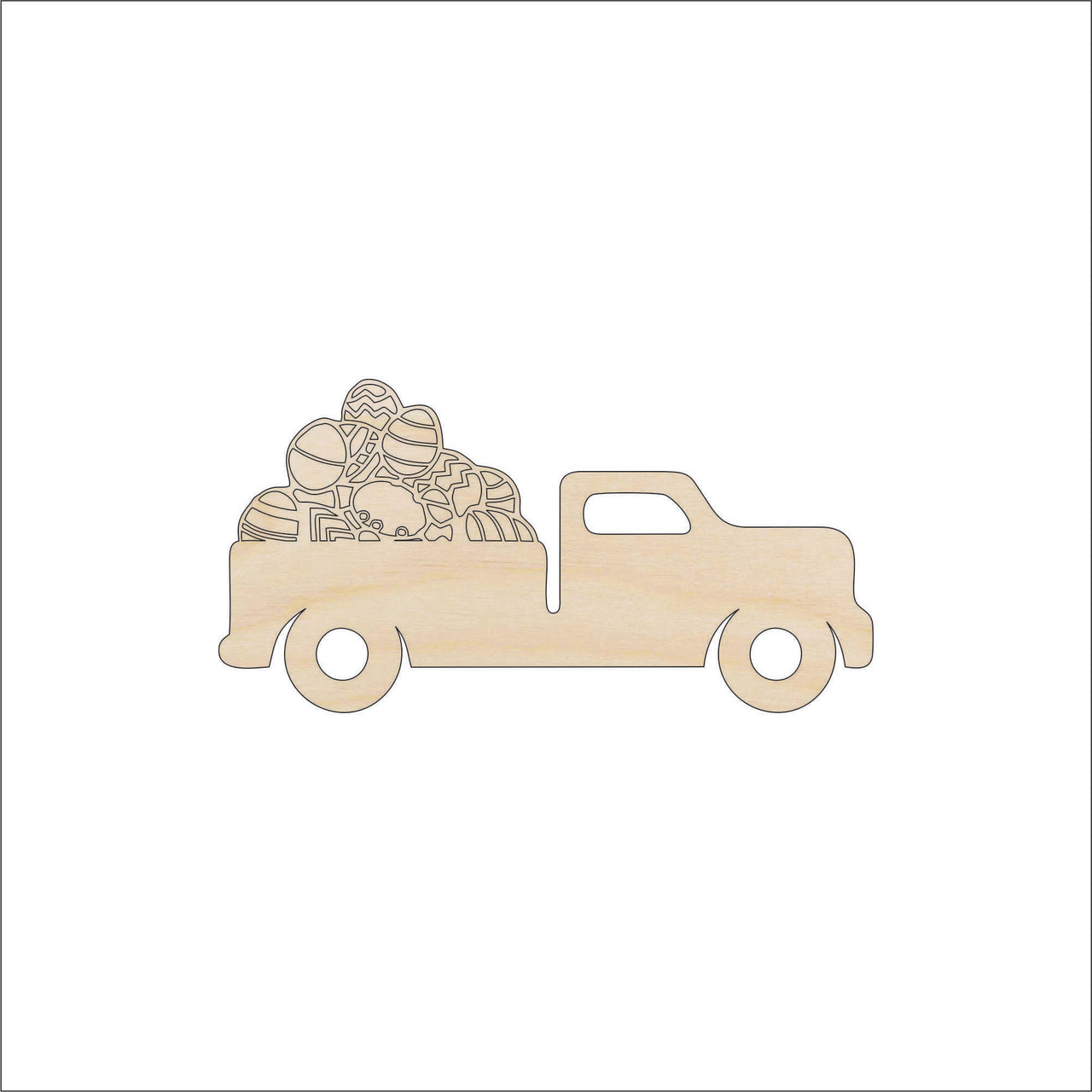 Easter Truck Wood Craft Shape – Laser Cut Baltic Birch Unfinished DIY Wood Art Supplies ESR40 - The Wood Shape Store