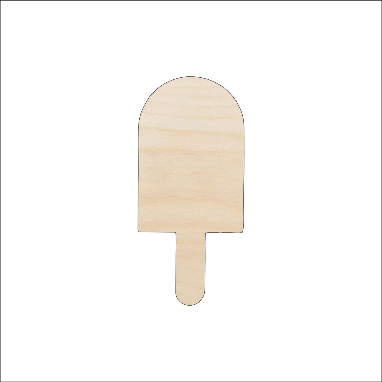 Popsicle Wood Craft Shape - Laser Cut Baltic Birch Unfinished DIY Wood Art Supplies FOD133 - The Wood Shape Store