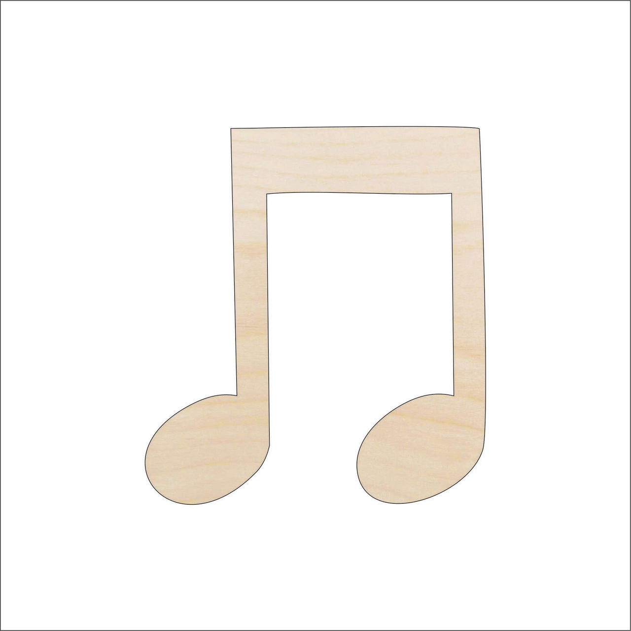 Music Note Wood Craft Shape - Laser Cut Baltic Birch Unfinished DIY Wood Art Supplies MSC2 - The Wood Shape Store