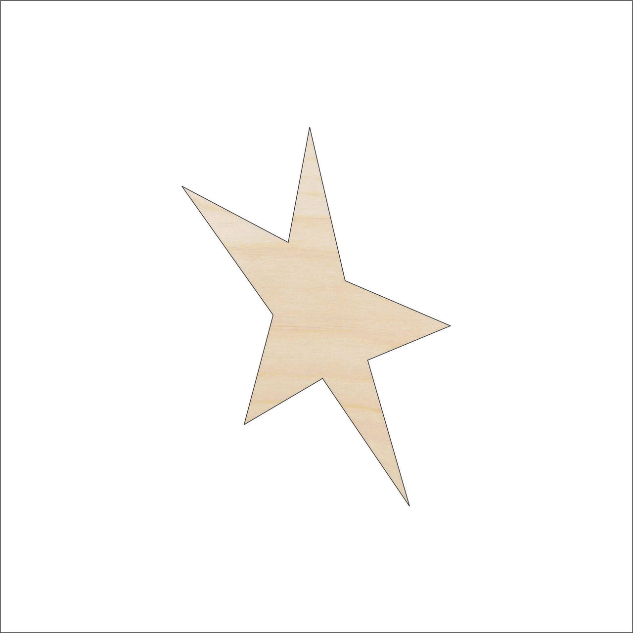 Star Wood Craft Shape - Laser Cut Baltic Birch Unfinished DIY Wood Art Supplies SKY66 - The Wood Shape Store