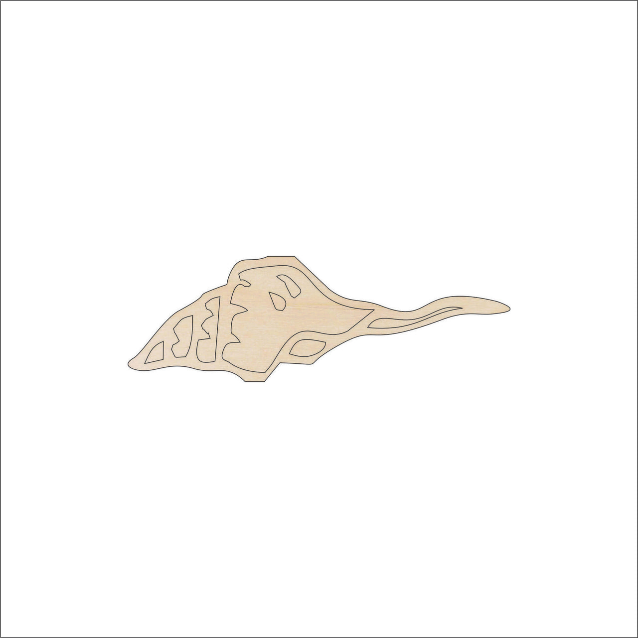 Shell Wood Craft Shape - Laser Cut Baltic Birch Unfinished DIY Wood Art Supplies SEA78 - The Wood Shape Store