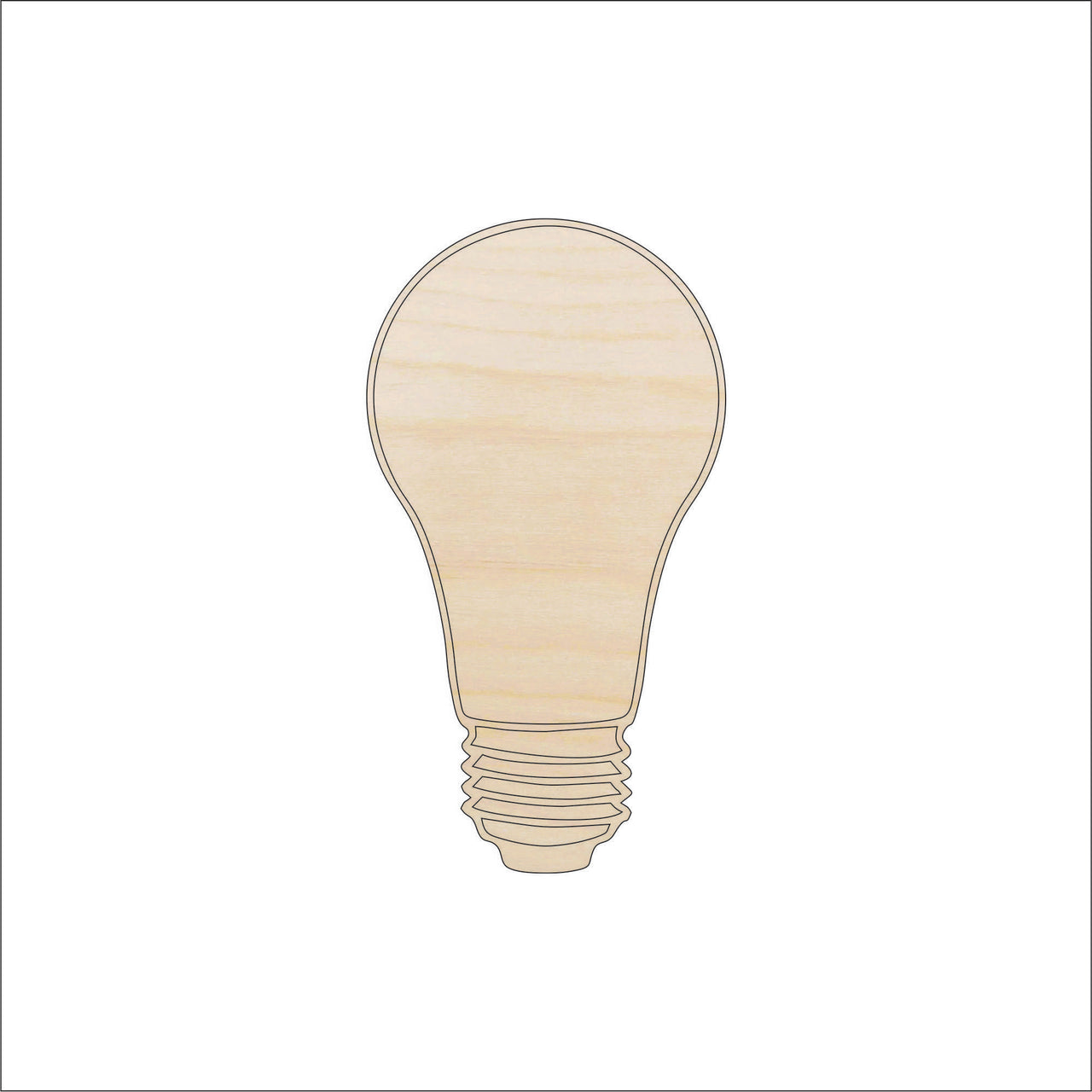 Lightbulb Wood Craft Shape - Laser Cut Baltic Birch Unfinished DIY Wood Art Supplies DCR42 - The Wood Shape Store