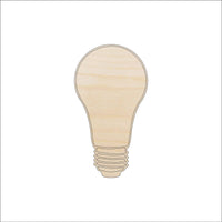 Lightbulb Wood Craft Shape - Laser Cut Baltic Birch Unfinished DIY Wood Art Supplies DCR42 - The Wood Shape Store