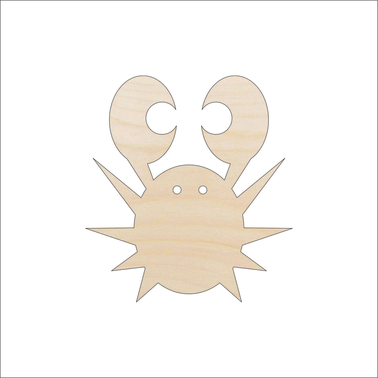 Crab Wood Craft Shape - Laser Cut Baltic Birch Unfinished DIY Wood Art Supplies SEA111 - The Wood Shape Store