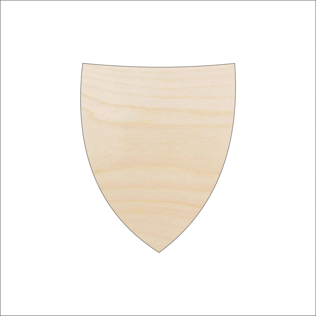 Badge Shield Wood Craft Shape – Laser Cut Baltic Birch Unfinished DIY Wood Art Supplies BDG9 - The Wood Shape Store