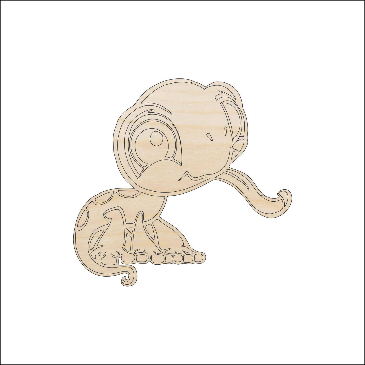 Gecko Wood Craft Shape - Laser Cut Baltic Birch Unfinished DIY Wood Art Supplies REP4 - The Wood Shape Store