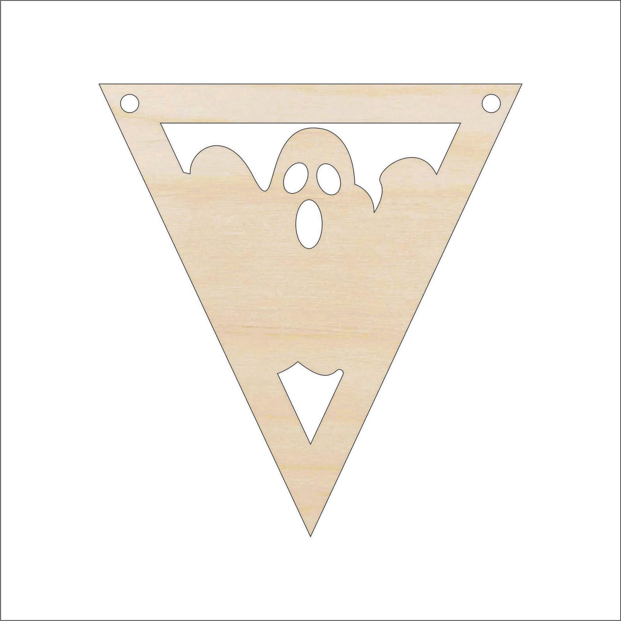 Ghost Banner Wood Craft Shape – Laser Cut Baltic Birch Unfinished DIY Wood Art Supplies FAL291 - The Wood Shape Store