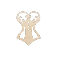 Corset Wood Craft Shape - Laser Cut Baltic Birch Unfinished DIY Wood Art Supplies CLT48 - The Wood Shape Store