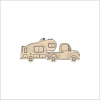 Camper Wood Craft Shape - Laser Cut Baltic Birch Unfinished DIY Wood Art Supplies CAR129 - The Wood Shape Store
