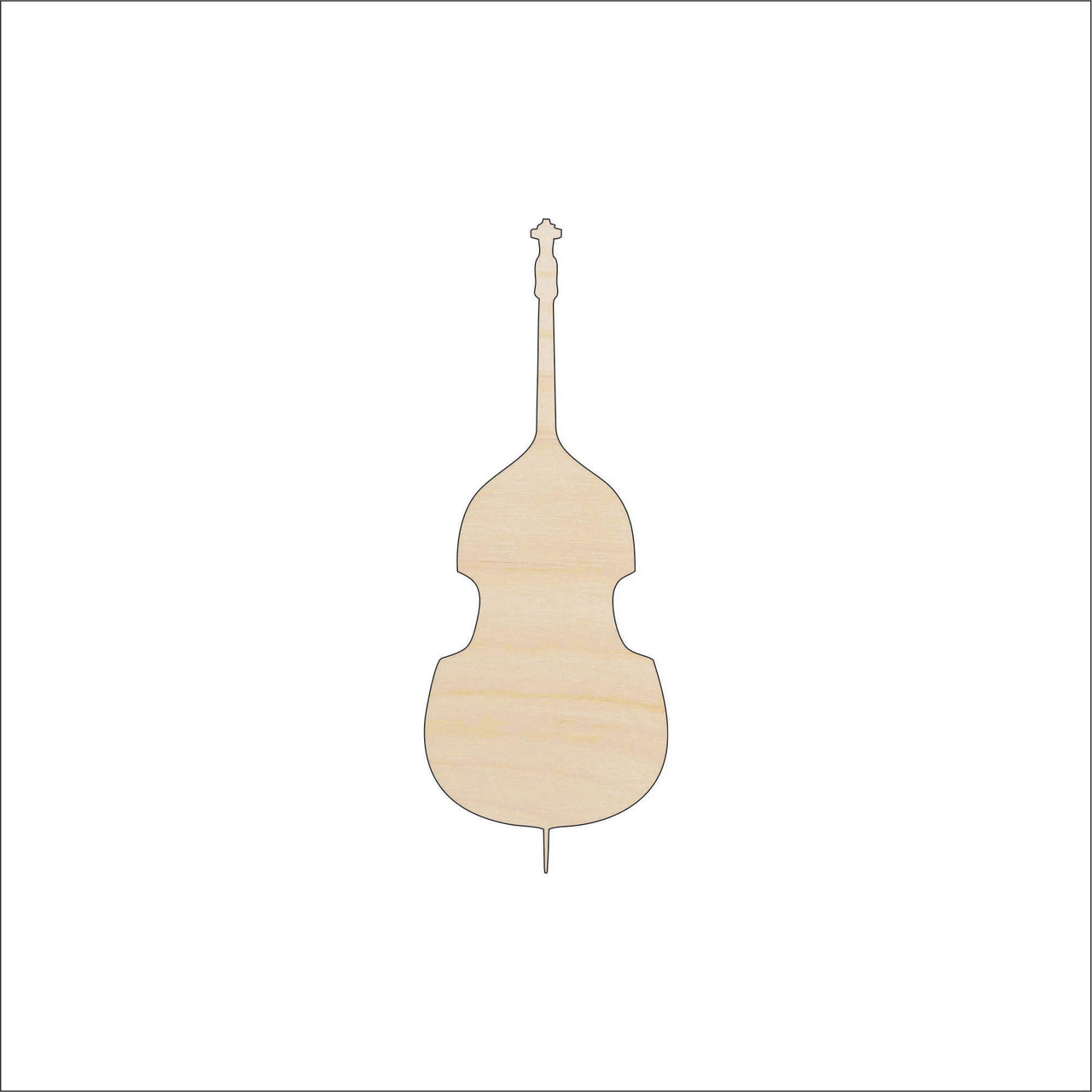 Cello Wood Craft Shape - Laser Cut Baltic Birch Unfinished DIY Wood Art Supplies MSC45 - The Wood Shape Store