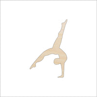 Gymnast Wood Craft Shape - Laser Cut Baltic Birch Unfinished DIY Wood Art Supplies SPT50 - The Wood Shape Store