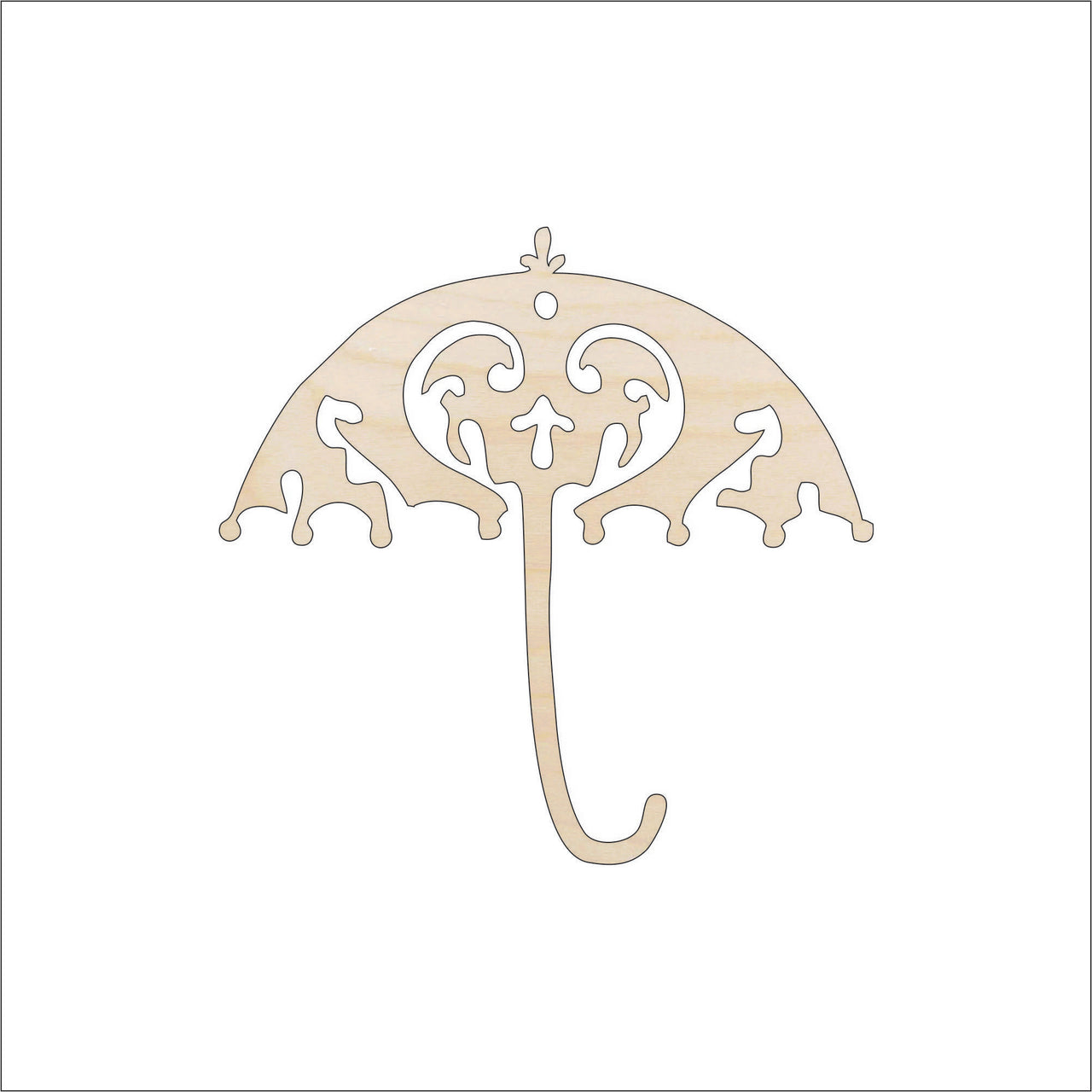 Parasol Wood Craft Shape - Laser Cut Baltic Birch Unfinished DIY Wood Art Supplies CLT50 - The Wood Shape Store