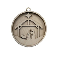 Nativity 3D Laser Cut Ornament – Baltic Birch Wood Craft Supplies | DIY Wood Ornament Kit RE21 - The Wood Shape Store