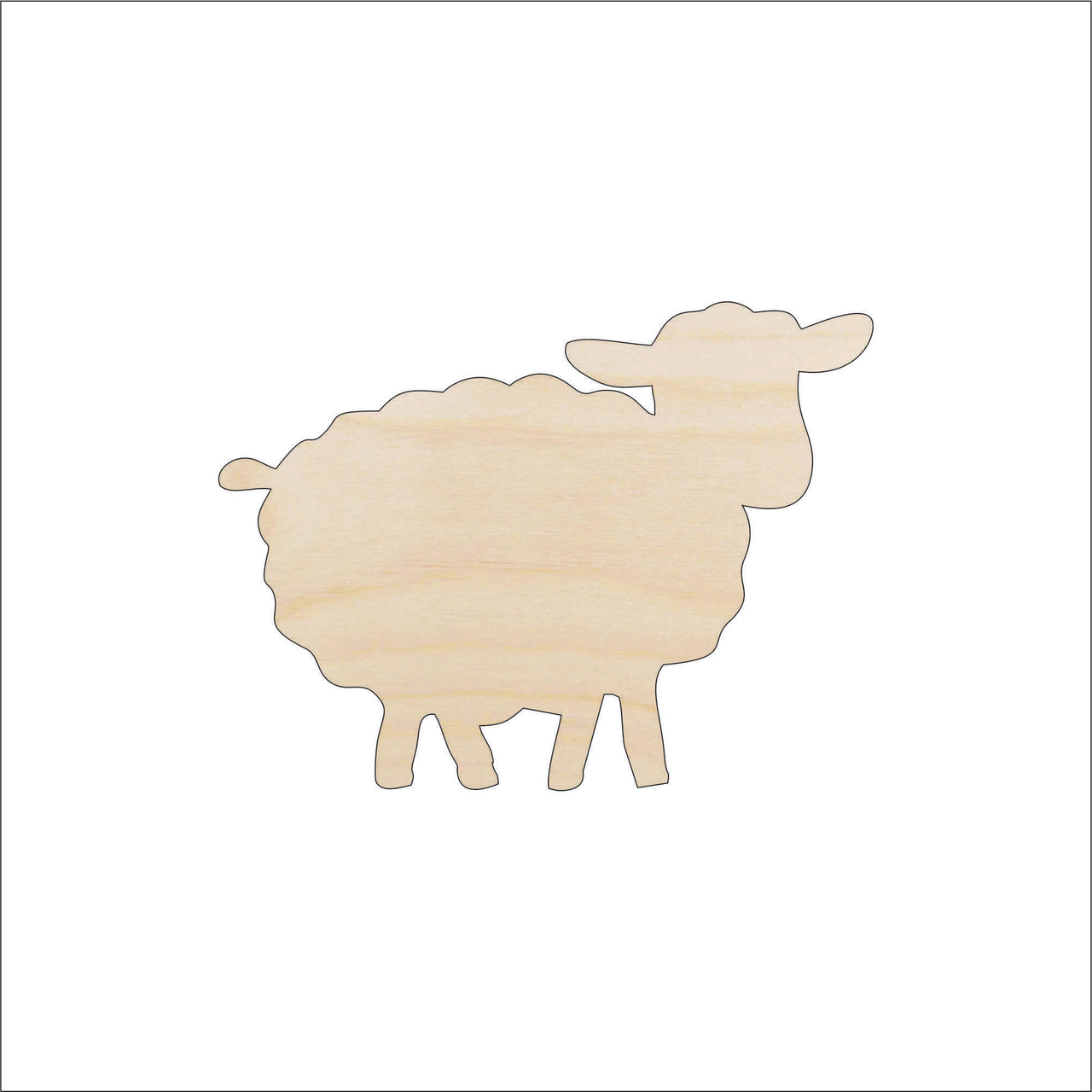 Sheep Wood Craft Shape - Laser Cut Baltic Birch Unfinished DIY Wood Art Supplies SHP23 - The Wood Shape Store