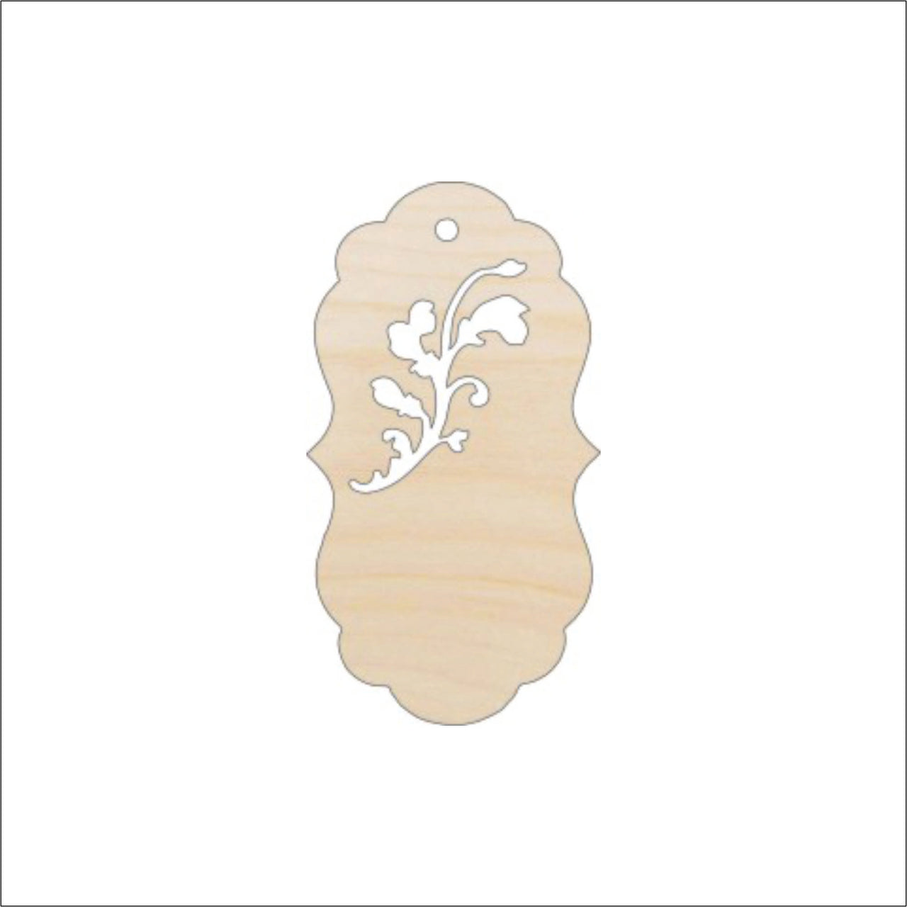 Gift Tag Wood Craft Shape - Laser Cut Baltic Birch Unfinished DIY Wood Art Supplies TAG3 - The Wood Shape Store