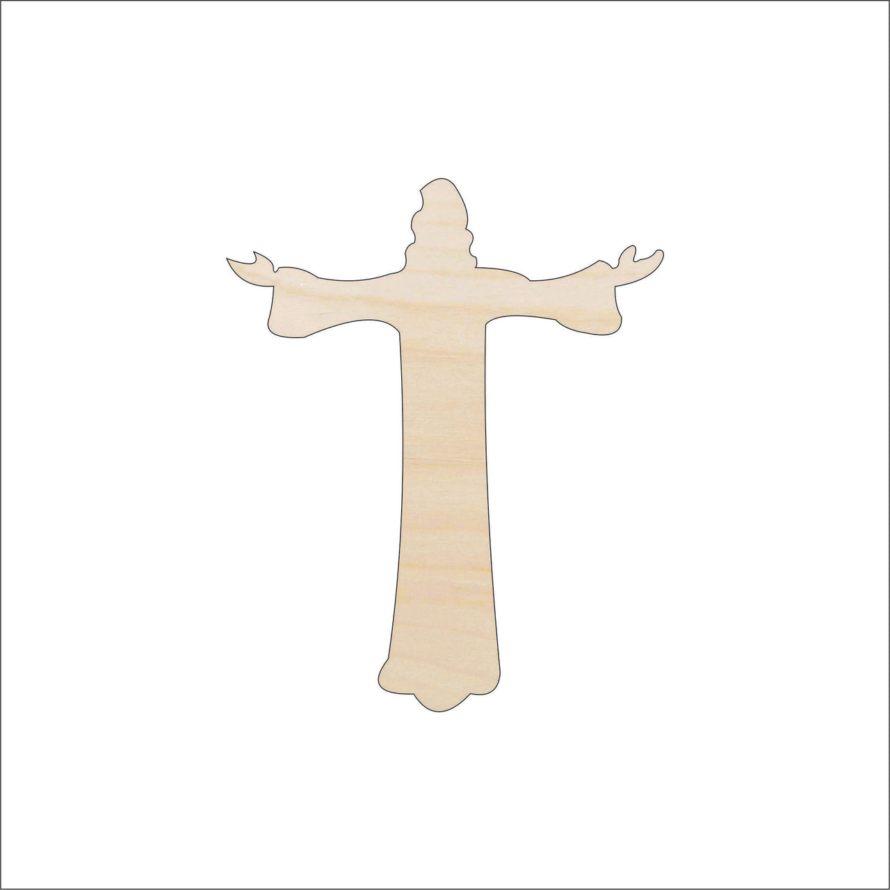Cross Wood Craft Shape - Laser Cut Baltic Birch Unfinished DIY Wood Art Supplies REL54 - The Wood Shape Store