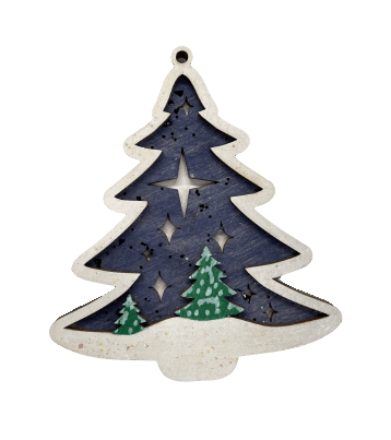 Tree 3D Laser Cut Ornament – Baltic Birch Wood Craft Supplies | DIY Wood Ornament Kit XM48 - The Wood Shape Store