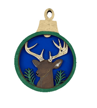 Deer 3D Laser Cut Ornament – Baltic Birch Wood Craft Supplies | DIY Wood Ornament Kit AN6 - The Wood Shape Store