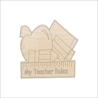 Teacher Wood Craft Shape - Laser Cut Baltic Birch Unfinished DIY Wood Art Supplies SCL24 - The Wood Shape Store
