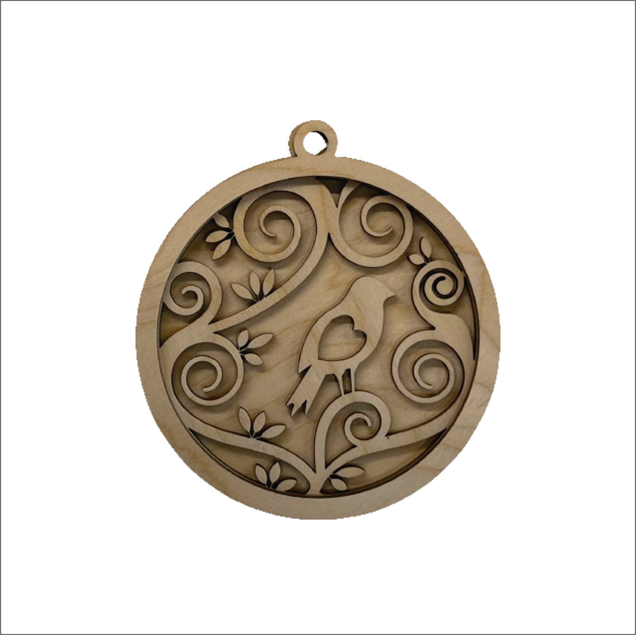 Bird 3D Laser Cut Ornament – Baltic Birch Wood Craft Supplies | DIY Wood Ornament Kit BR4 - The Wood Shape Store