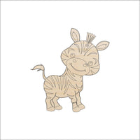 Cute Zebra Wood Craft Shape – Laser Cut Baltic Birch Unfinished DIY Wood Art Supplies ANML67 - The Wood Shape Store