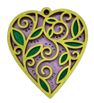 Heart 3D Laser Cut Ornament – Baltic Birch Wood Craft Supplies | DIY Wood Ornament Kit VL1 - The Wood Shape Store