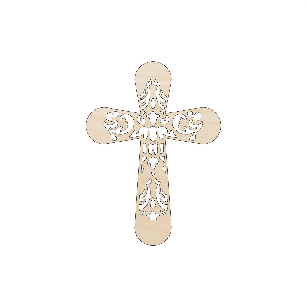 Cross Wood Craft Shape - Laser Cut Baltic Birch Unfinished DIY Wood Art Supplies REL5 - The Wood Shape Store