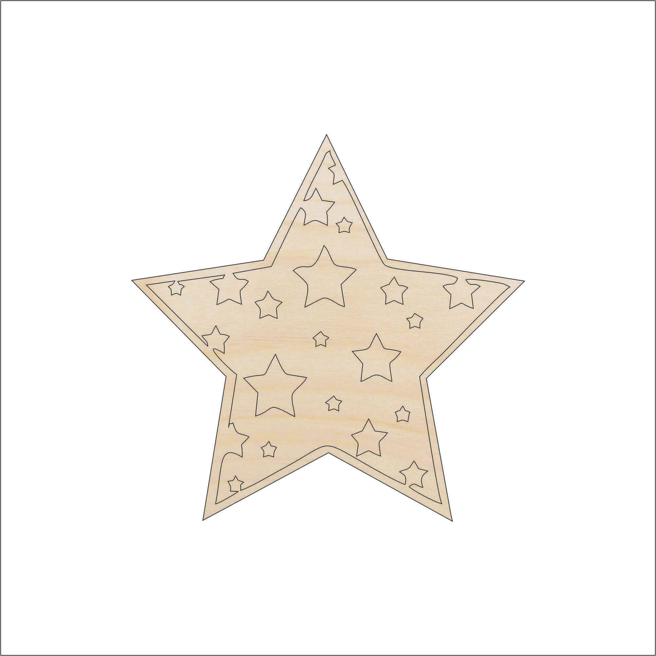 Star Wood Craft Shape - Laser Cut Baltic Birch Unfinished DIY Wood Art Supplies SKY10 - The Wood Shape Store