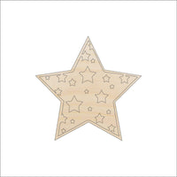 Star Wood Craft Shape - Laser Cut Baltic Birch Unfinished DIY Wood Art Supplies SKY10 - The Wood Shape Store