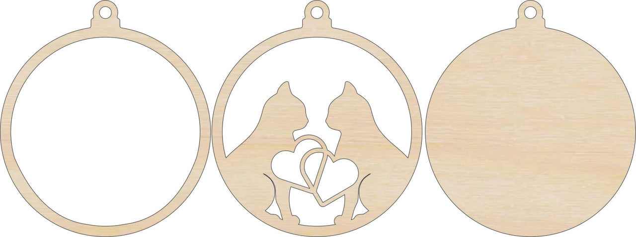 Cat 3D Laser Cut Ornament – Baltic Birch Wood Craft Supplies | DIY Wood Ornament Kit AN8 - The Wood Shape Store