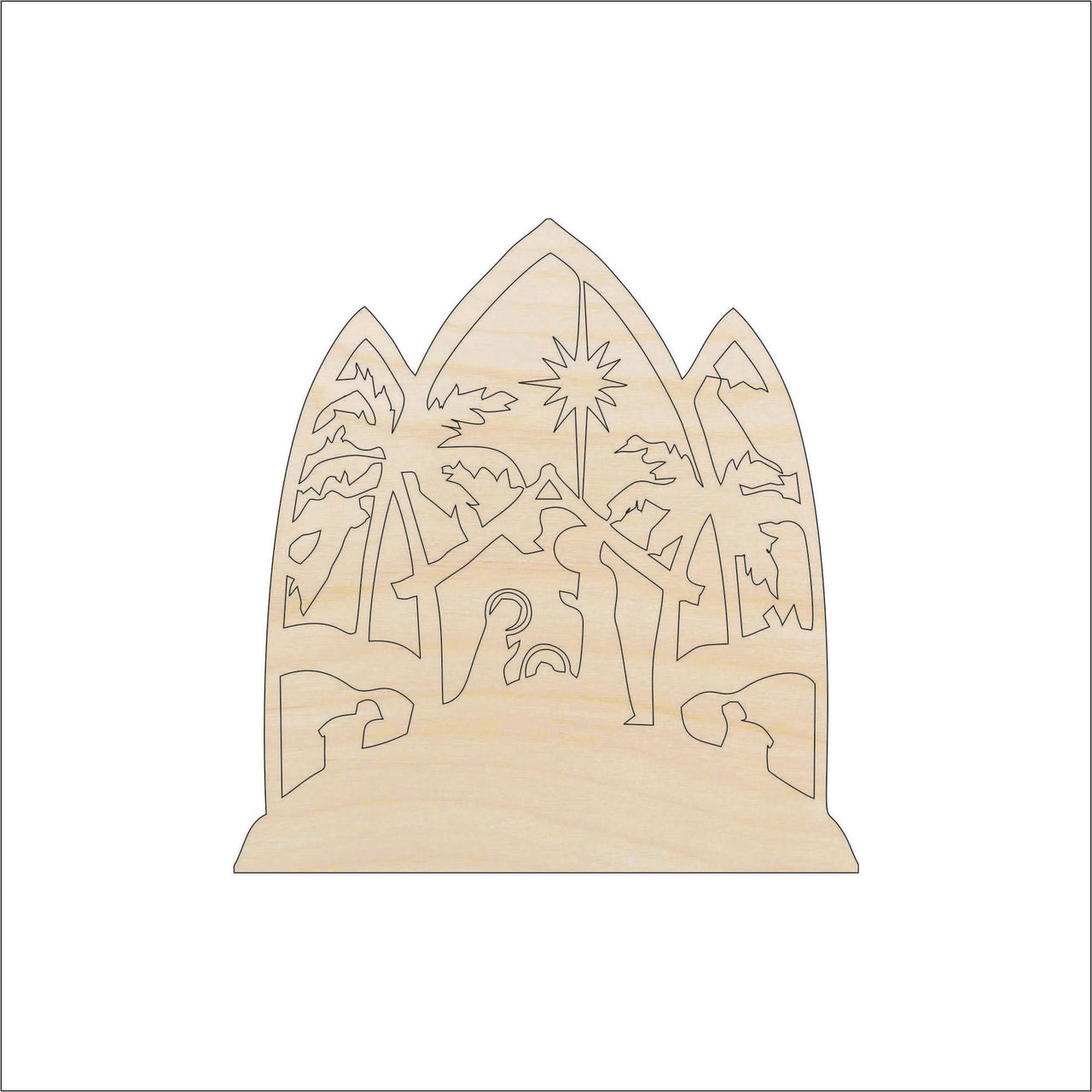 Nativity Wood Craft Shape - Laser Cut Baltic Birch Unfinished DIY Wood Art Supplies XMS44 - The Wood Shape Store