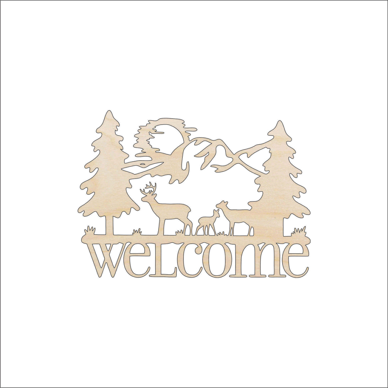 Deer Wood Craft Shape - Laser Cut Baltic Birch Unfinished DIY Wood Art Supplies SGN102 - The Wood Shape Store
