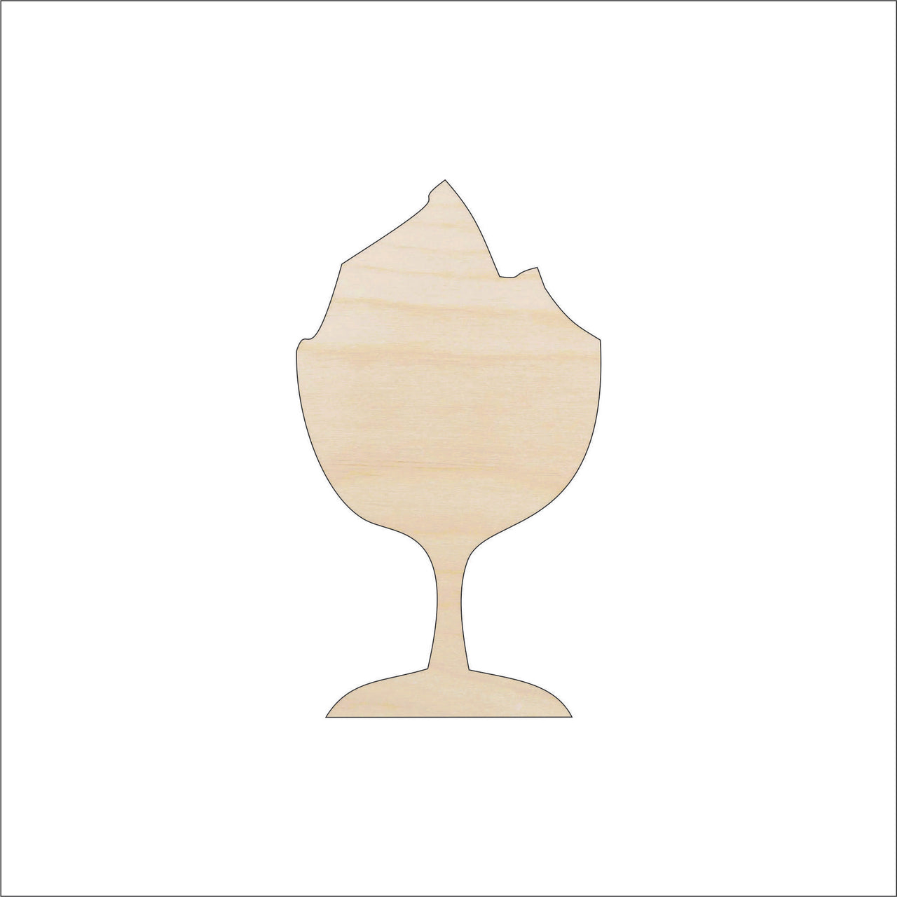 Ice Cream Wood Craft Shape - Laser Cut Baltic Birch Unfinished DIY Wood Art Supplies FOD121 - The Wood Shape Store