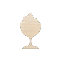 Ice Cream Wood Craft Shape - Laser Cut Baltic Birch Unfinished DIY Wood Art Supplies FOD121 - The Wood Shape Store