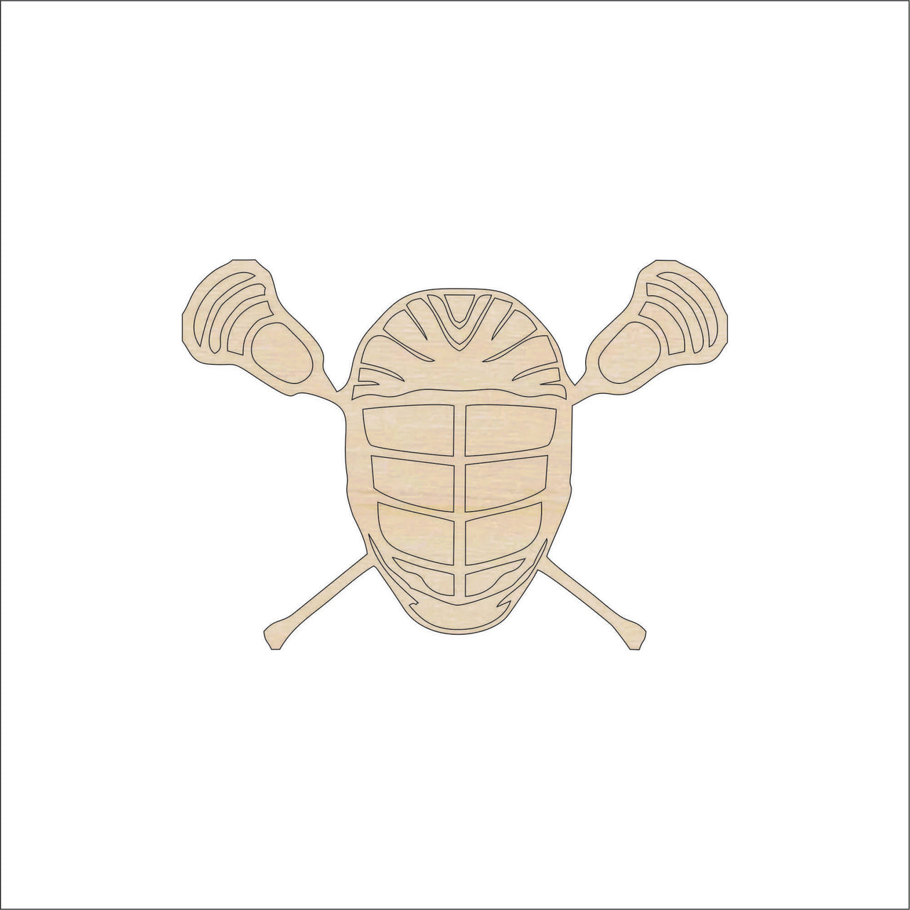 Hockey Mask Wood Craft Shape - Laser Cut Baltic Birch Unfinished DIY Wood Art Supplies SPT394 - The Wood Shape Store