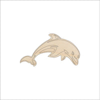 Dolphin Wood Craft Shape - Laser Cut Baltic Birch Unfinished DIY Wood Art Supplies SEA29 - The Wood Shape Store