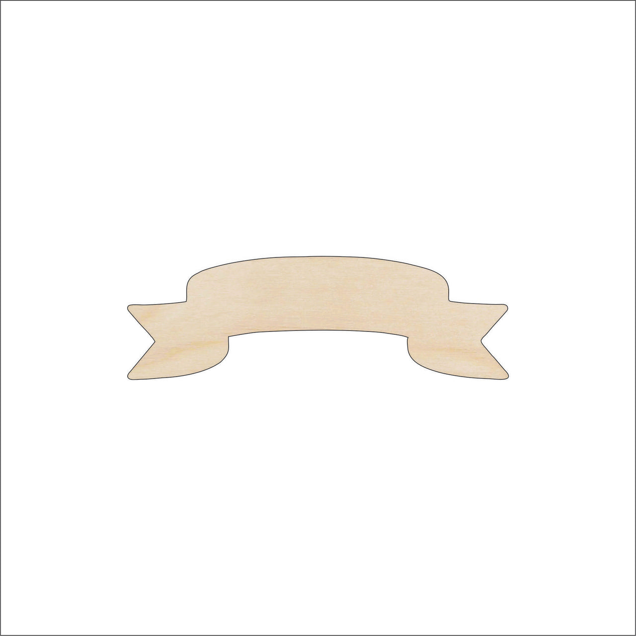 Banner - Wood Craft Shape - Laser Cut Baltic Birch Unfinished DIY Wood Art Supplies BNR4 - The Wood Shape Store