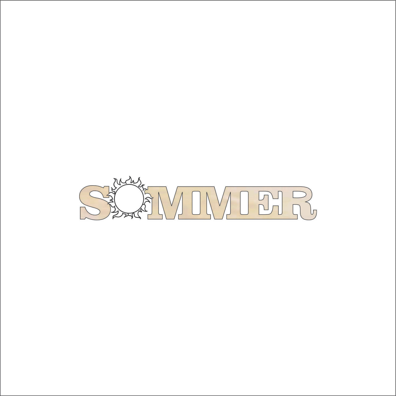 Summer Wood Craft Shape - Laser Cut Baltic Birch Unfinished DIY Wood Art Supplies WRD101 - The Wood Shape Store