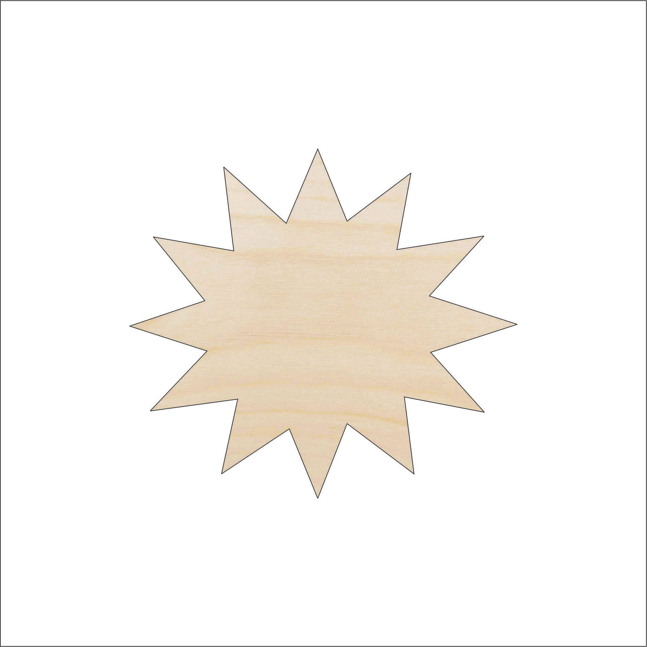 Sun Wood Craft Shape - Laser Cut Baltic Birch Unfinished DIY Wood Art Supplies SKY50 - The Wood Shape Store