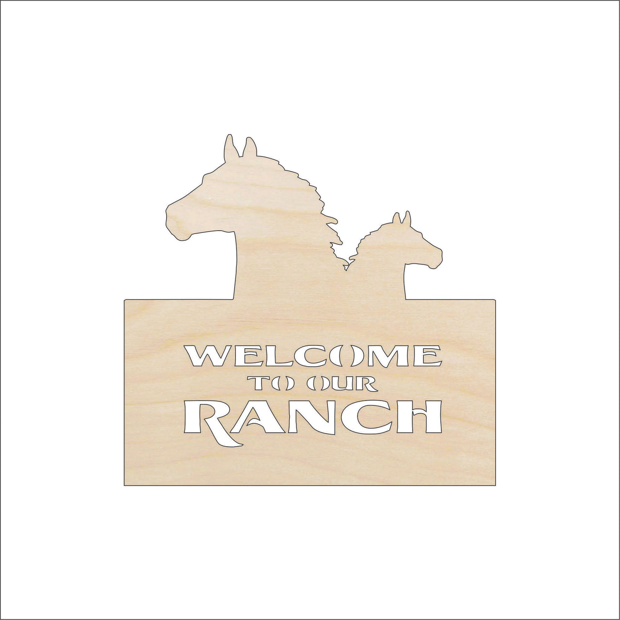 Ranch Sign Wood Craft Shape - Laser Cut Baltic Birch Unfinished DIY Wood Art Supplies SGN48 - The Wood Shape Store