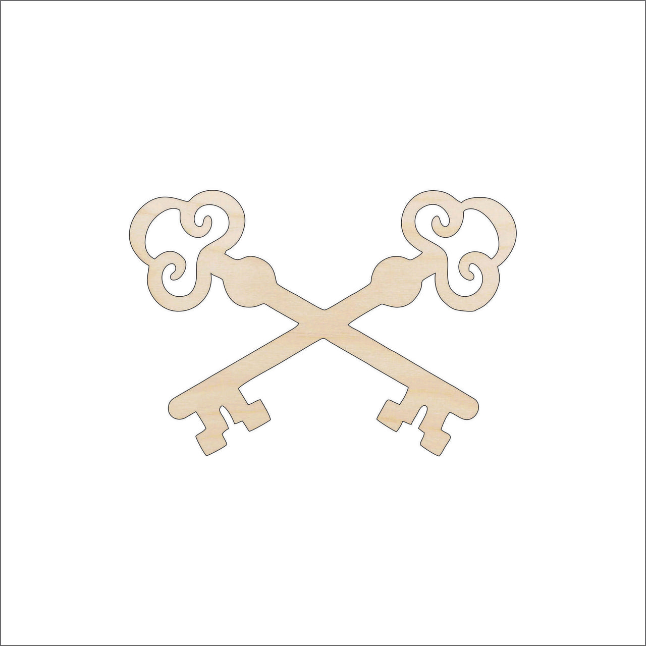 Key Wood Craft Shape - Laser Cut Baltic Birch Unfinished DIY Wood Art Supplies KEY9 - The Wood Shape Store